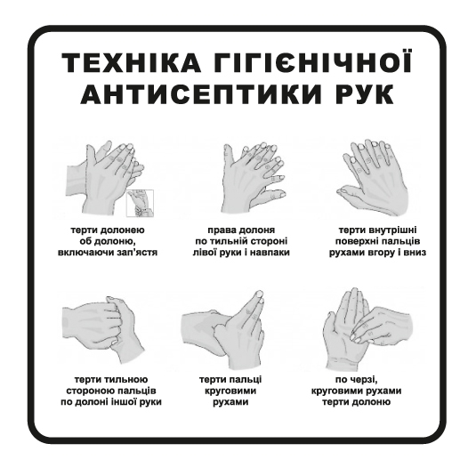 Ценники - Наклейка "Техніка гігієнічної антисептики рук", Мультилейбл