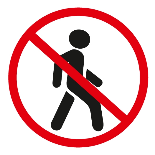 Ценники - Наклейка "Движение пешеходов запрещено", Мультилейбл
