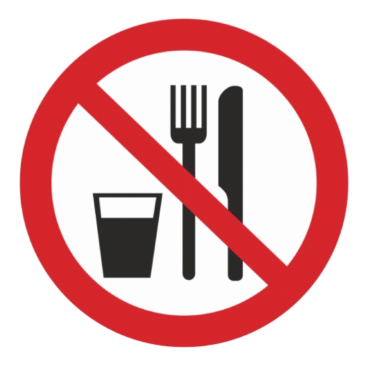 Ценники - Наклейка "Запрещается принимать пищу", Мультилейбл