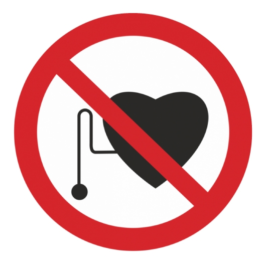 Ценники - Наклейка "Запрещается работа (присутствие) людей со стимуляторами сердечной деятельности!", Мультилейбл