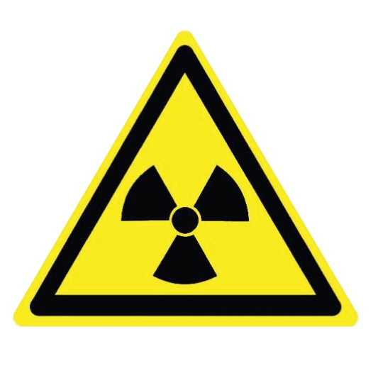 Ценники - Наклейка "Опасно, радиоактивные вещества или ионизирующее излучение", Мультилейбл