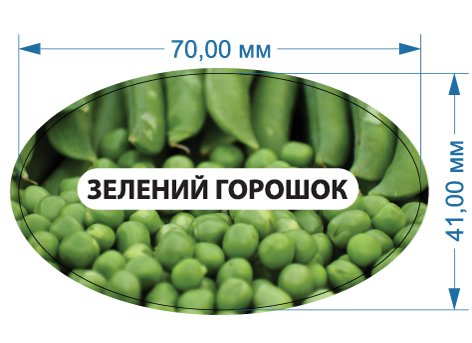Ценники - Наклейка "Зелений горошок", Мультилейбл