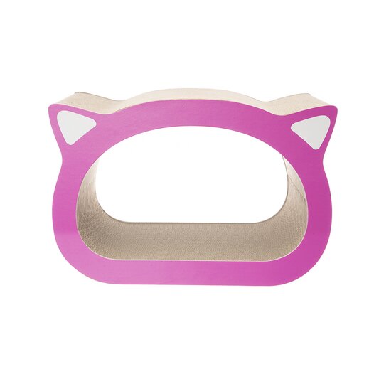 Кігтеточка дряпка лежанка "Вуха Hello Kitty неонові рожеві " для котів., Мультилейбл