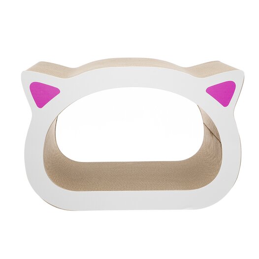 Кігтеточка дряпка лежанка "Вуха Hello Kitty біла " для котів, Мультилейбл