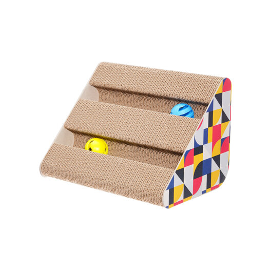 Ценники - Когтеточка Треугольник с двумя игрушками для котов, Мультилейбл