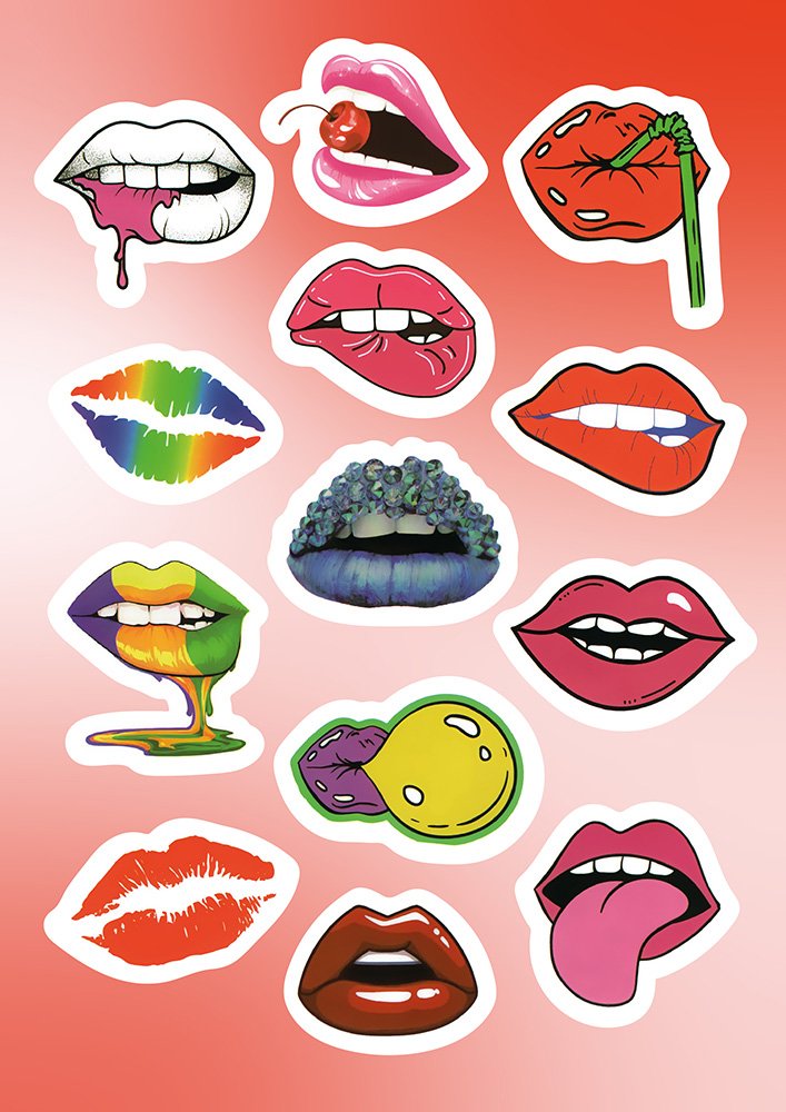 набір стікерпаків sticker lips